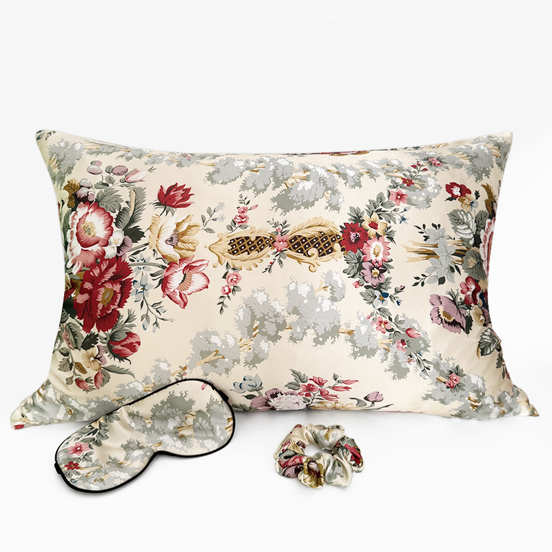 Satin Pillowcase Silk - سستة المخدة 1 قطعة مع قناع
