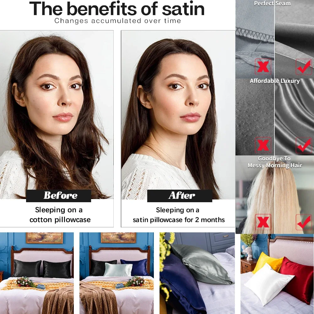 2 عبوة من كيس وسادة الساتان لل - مراجعة Satin Pillowcase Silk وسعره