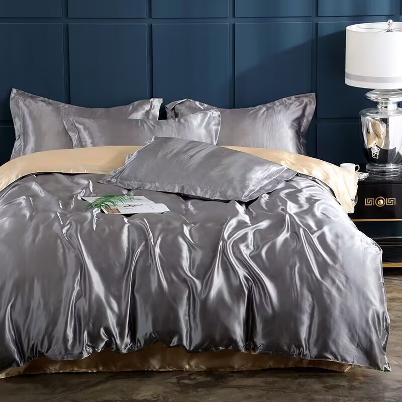 طقم غطاء لحاف من نسيج الحرير ا - مراجعة Satin Pillowcase Silk وسعره