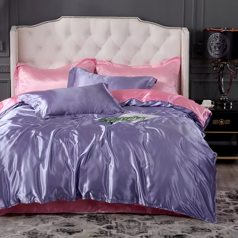 طقم غطاء لحاف من نسيج الحرير ا - مراجعة Satin Pillowcase Silk وسعره