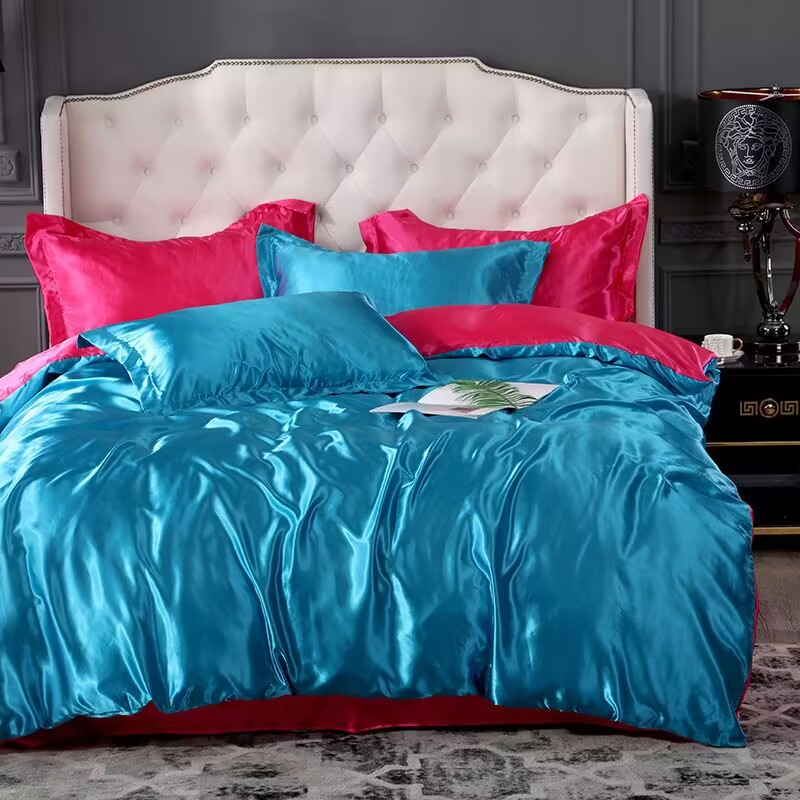 طقم غطاء لحاف من نسيج الحرير ا - مراجعة Satin Pillowcase Silk وسعره