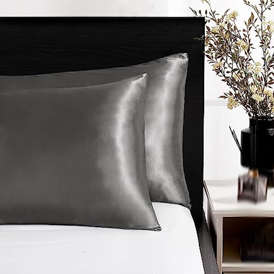 قطعتان من أغطية الوسائد المصنو - مراجعة Satin Pillowcase Silk وسعره